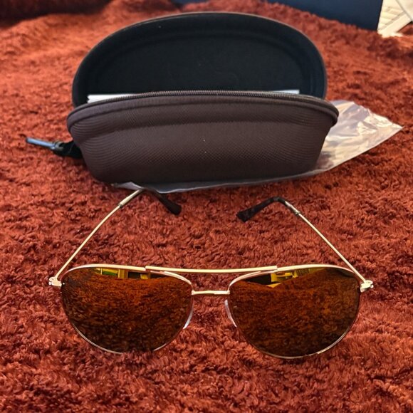 NWOT Maui Jim Cliff House Polarized Aviator Sunglasses W/ Case Mirror Lenses UV - Picture 3 of 16